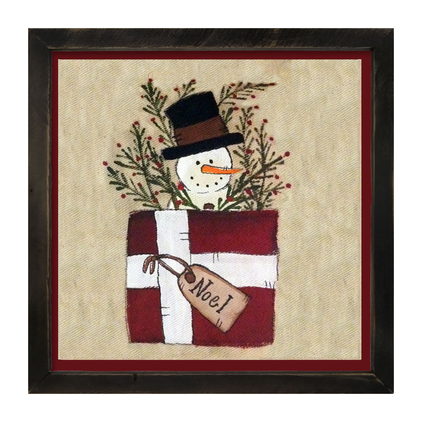 Snowman in Package - Framed art