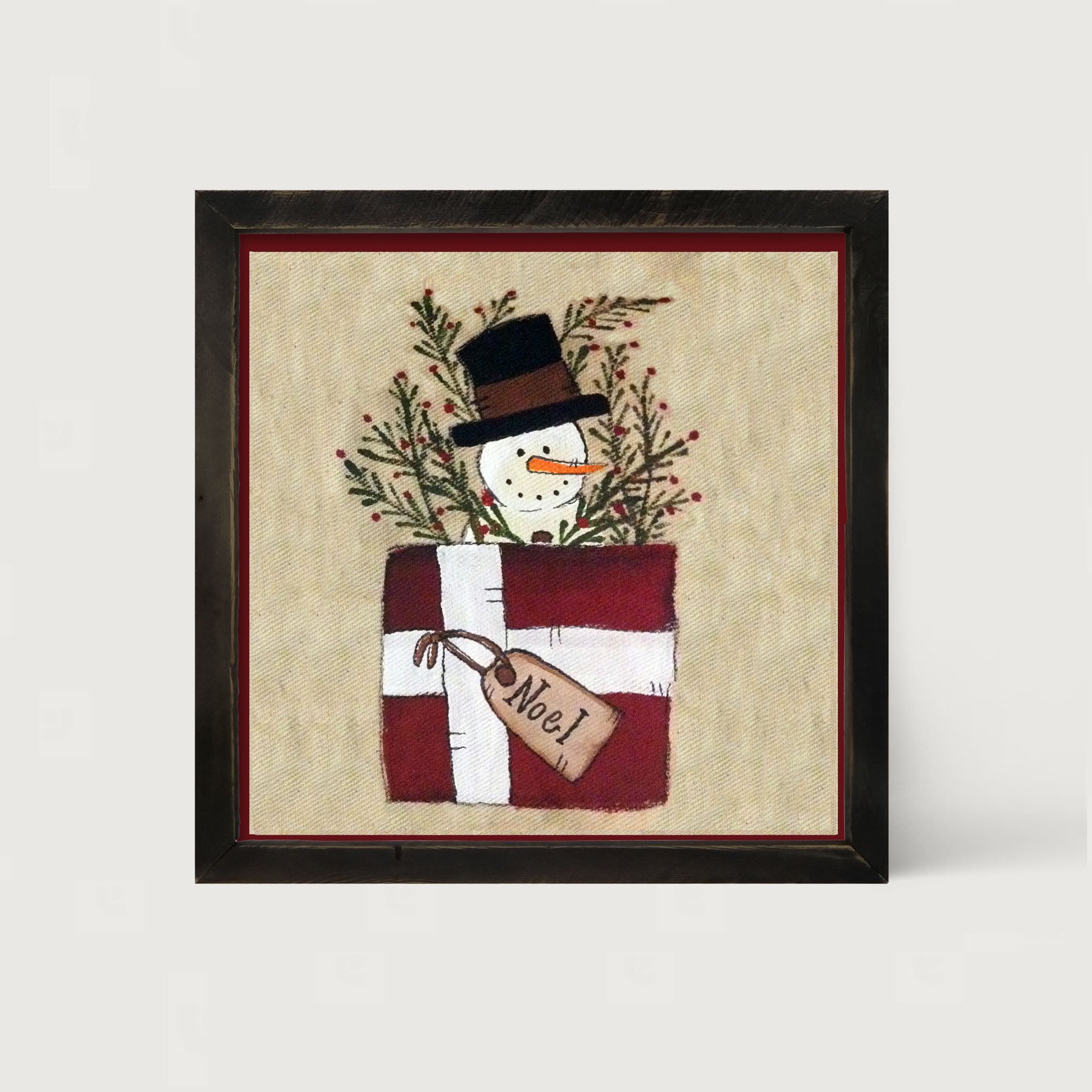 Snowman in Package - Framed art