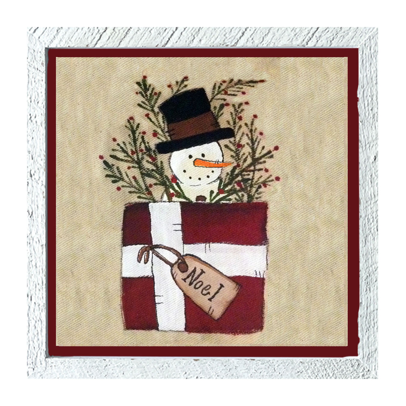 Snowman in Package - Framed art