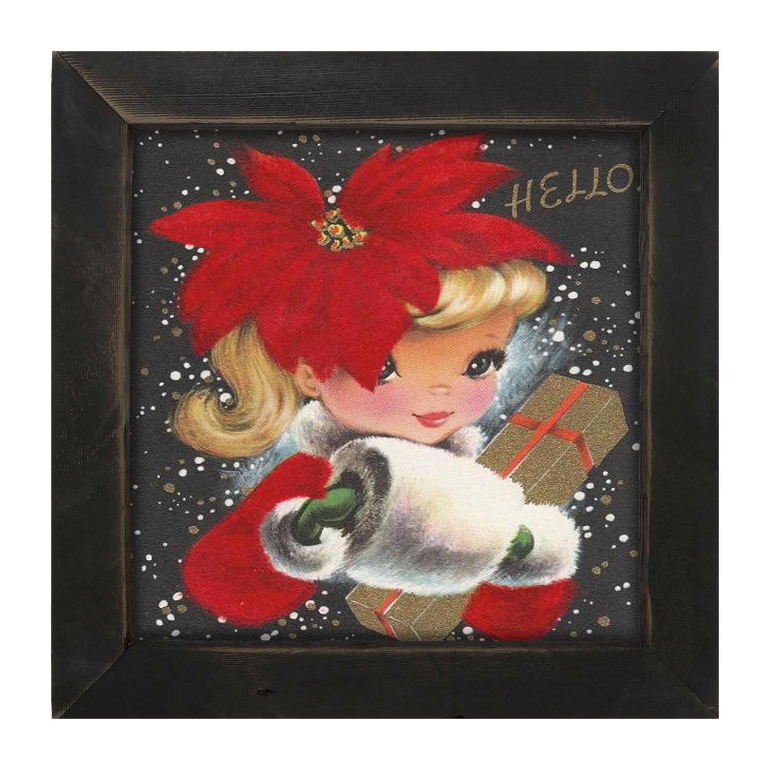 Poinsettia Girl - Framed art