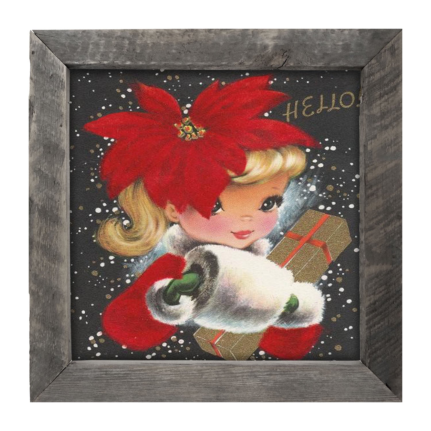 Poinsettia Girl - Framed art