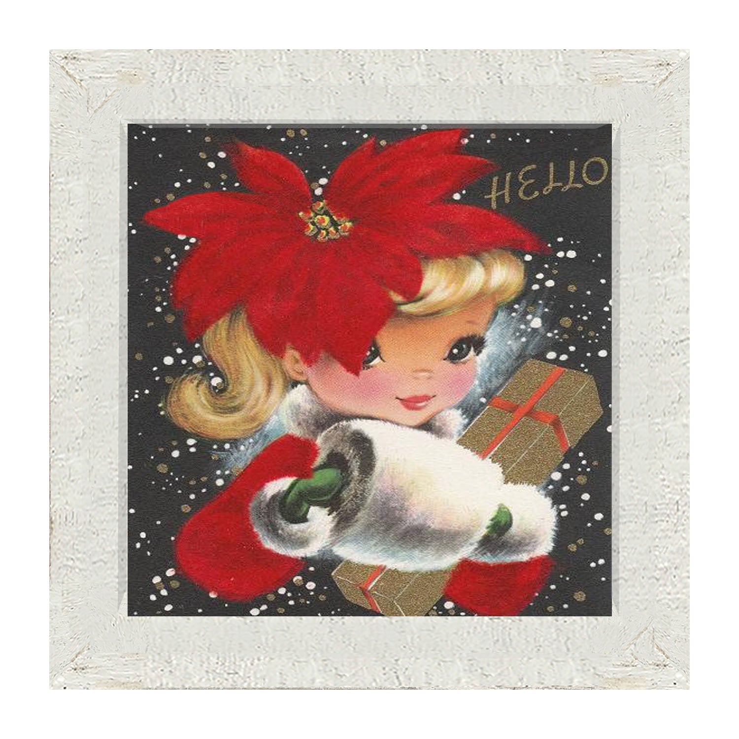 Poinsettia Girl - Framed art