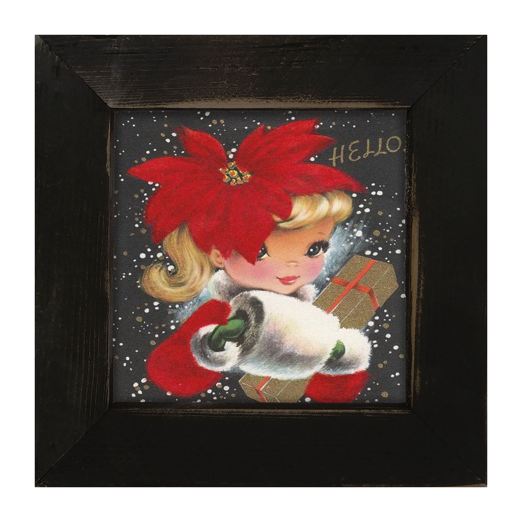 Poinsettia Girl - Framed art