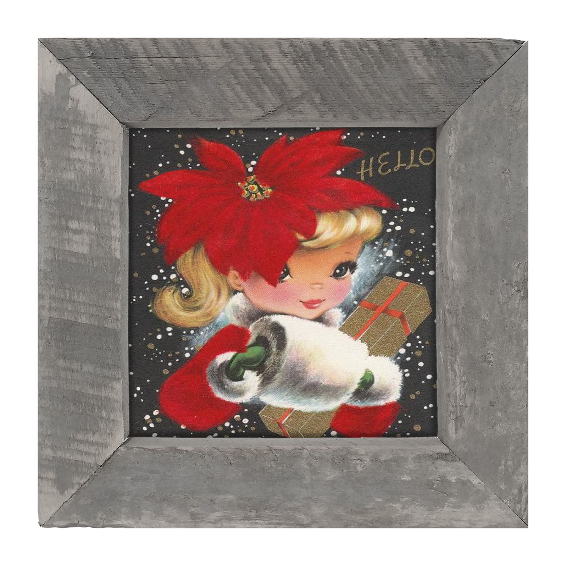 Poinsettia Girl - Framed art