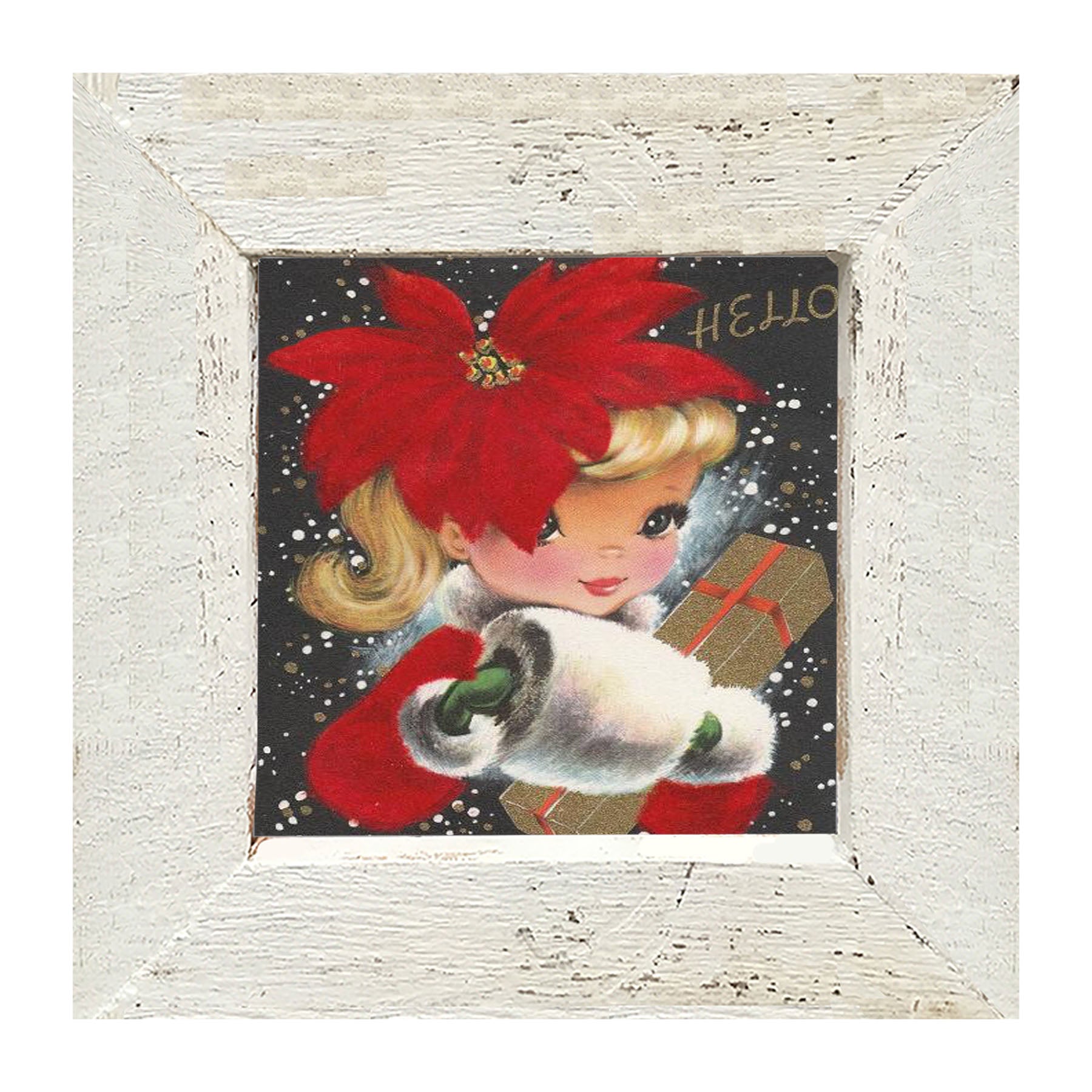Poinsettia Girl - Framed art