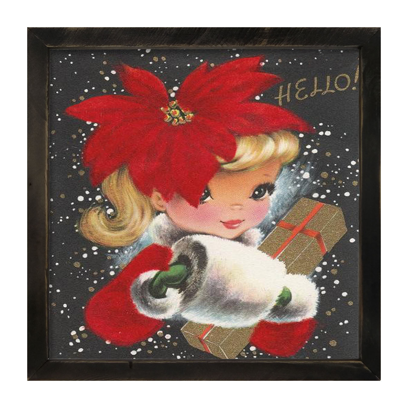 Poinsettia Girl - Framed art