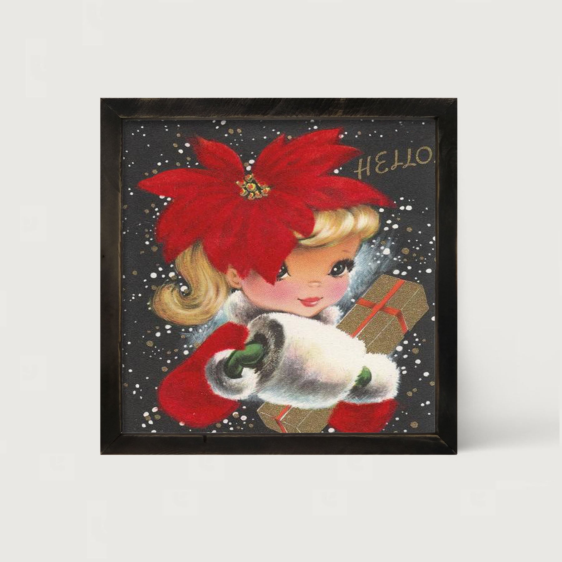 Poinsettia Girl - Framed art