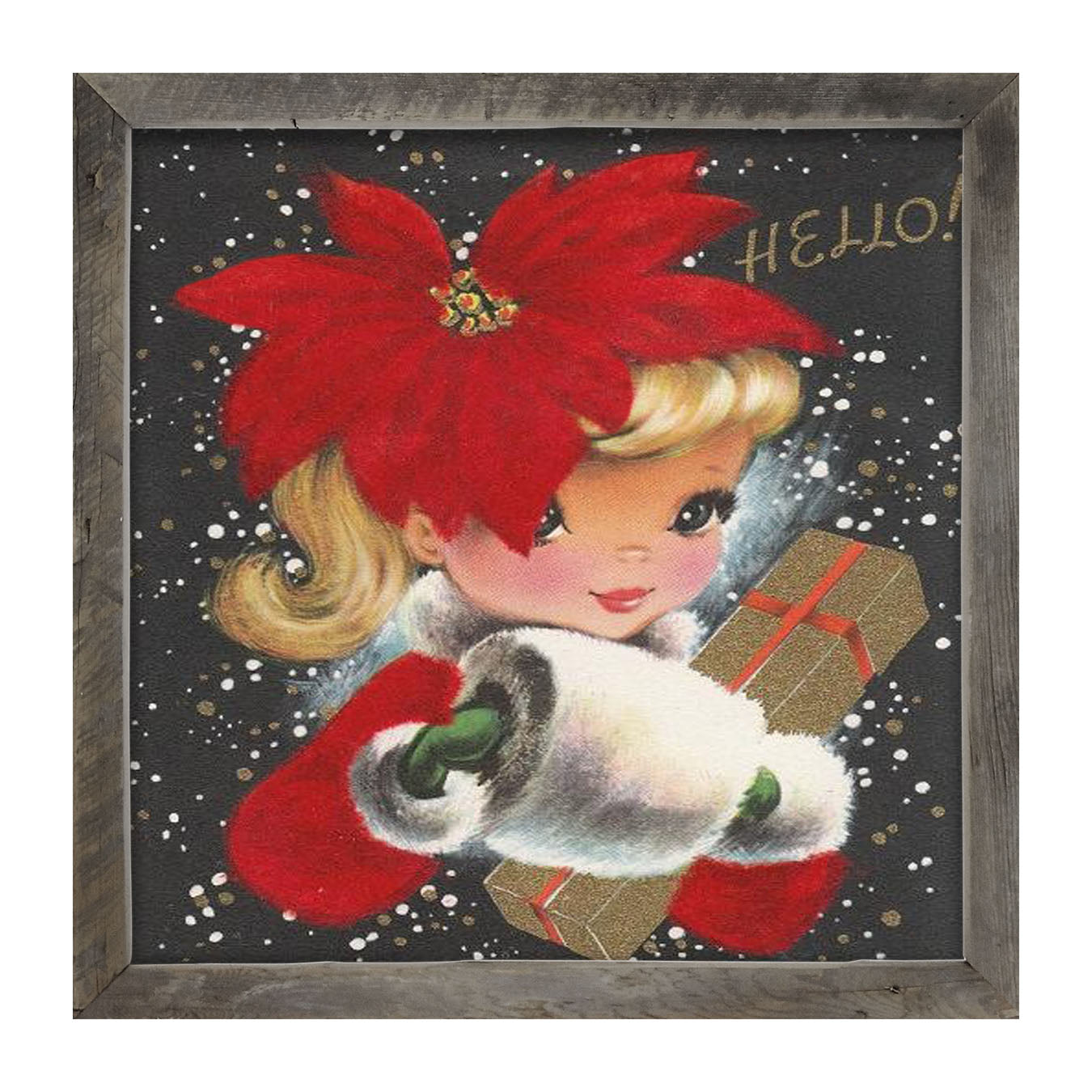 Poinsettia Girl - Framed art