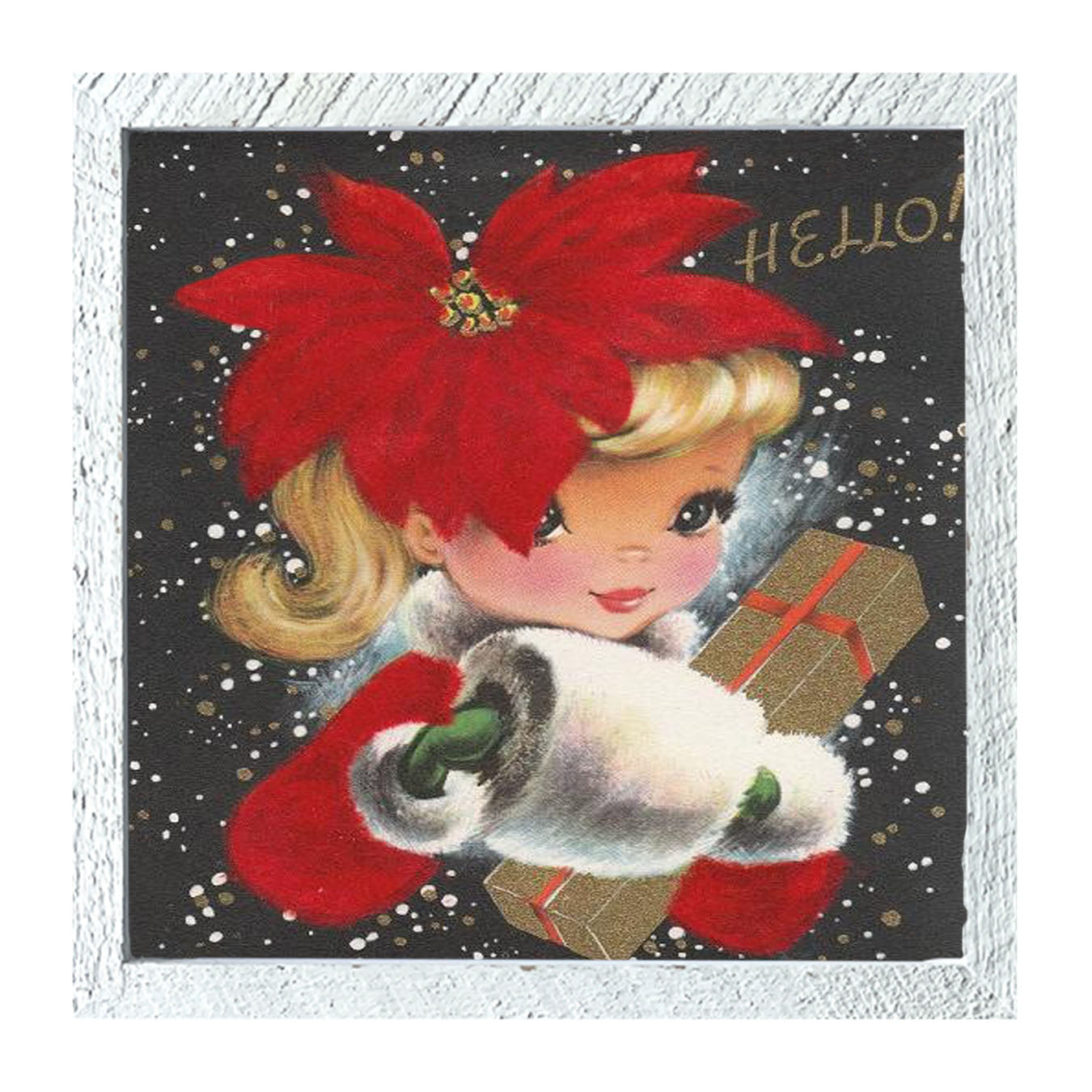 Poinsettia Girl - Framed art