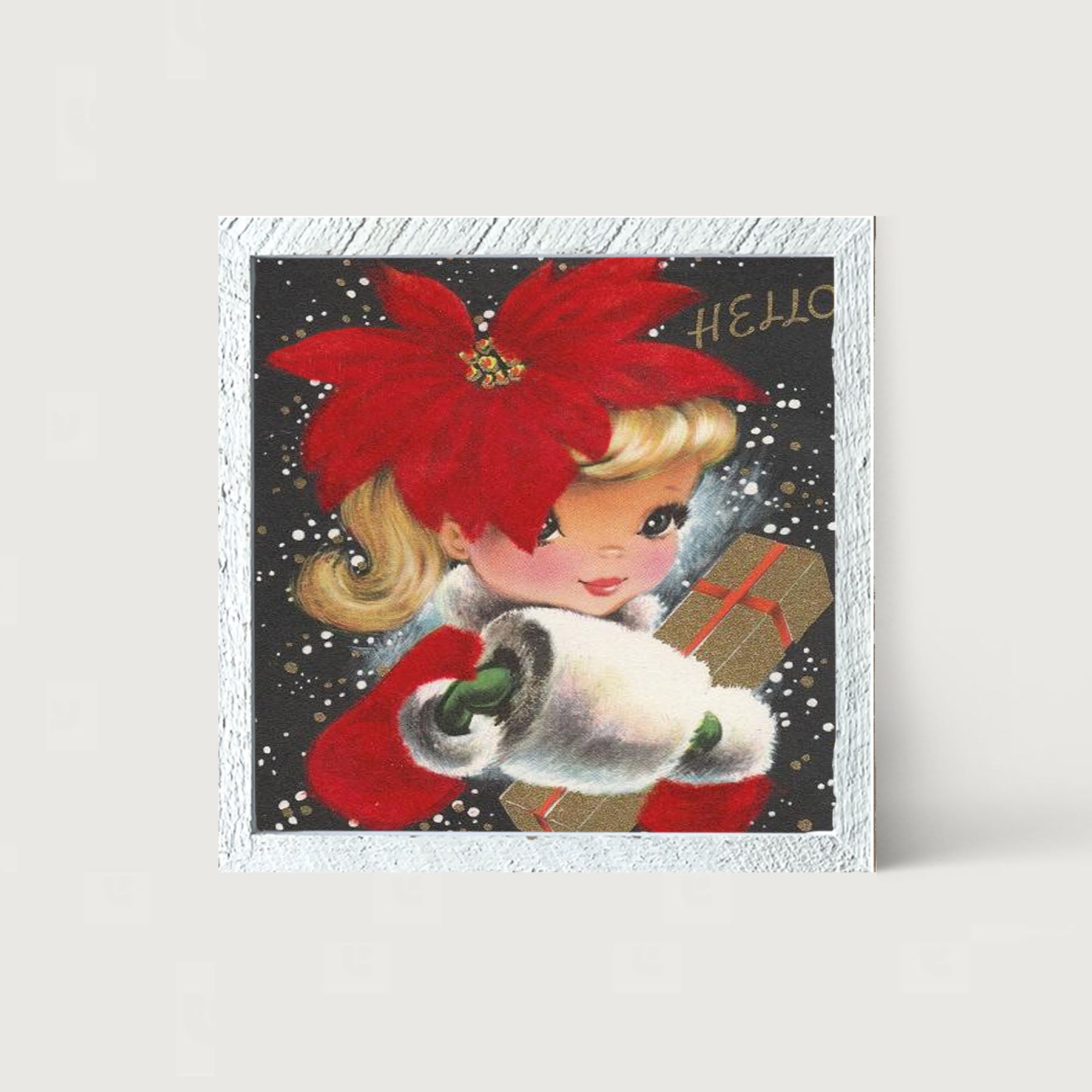 Poinsettia Girl - Framed art