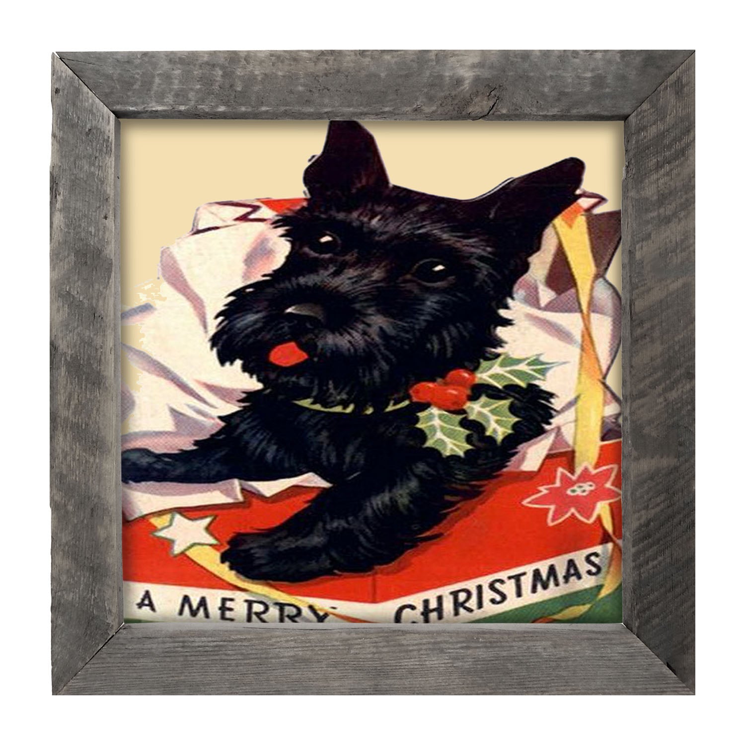 Christmas Scotty - Framed art
