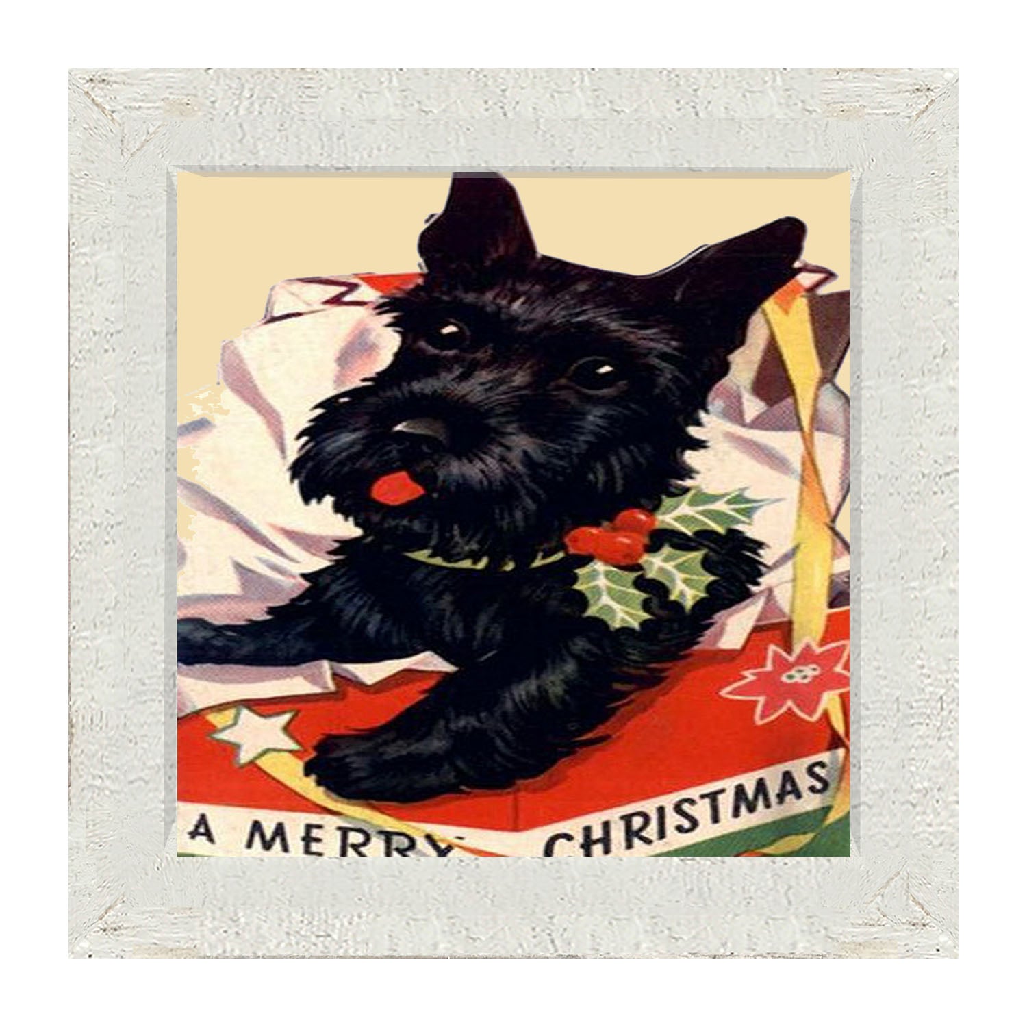 Christmas Scotty - Framed art