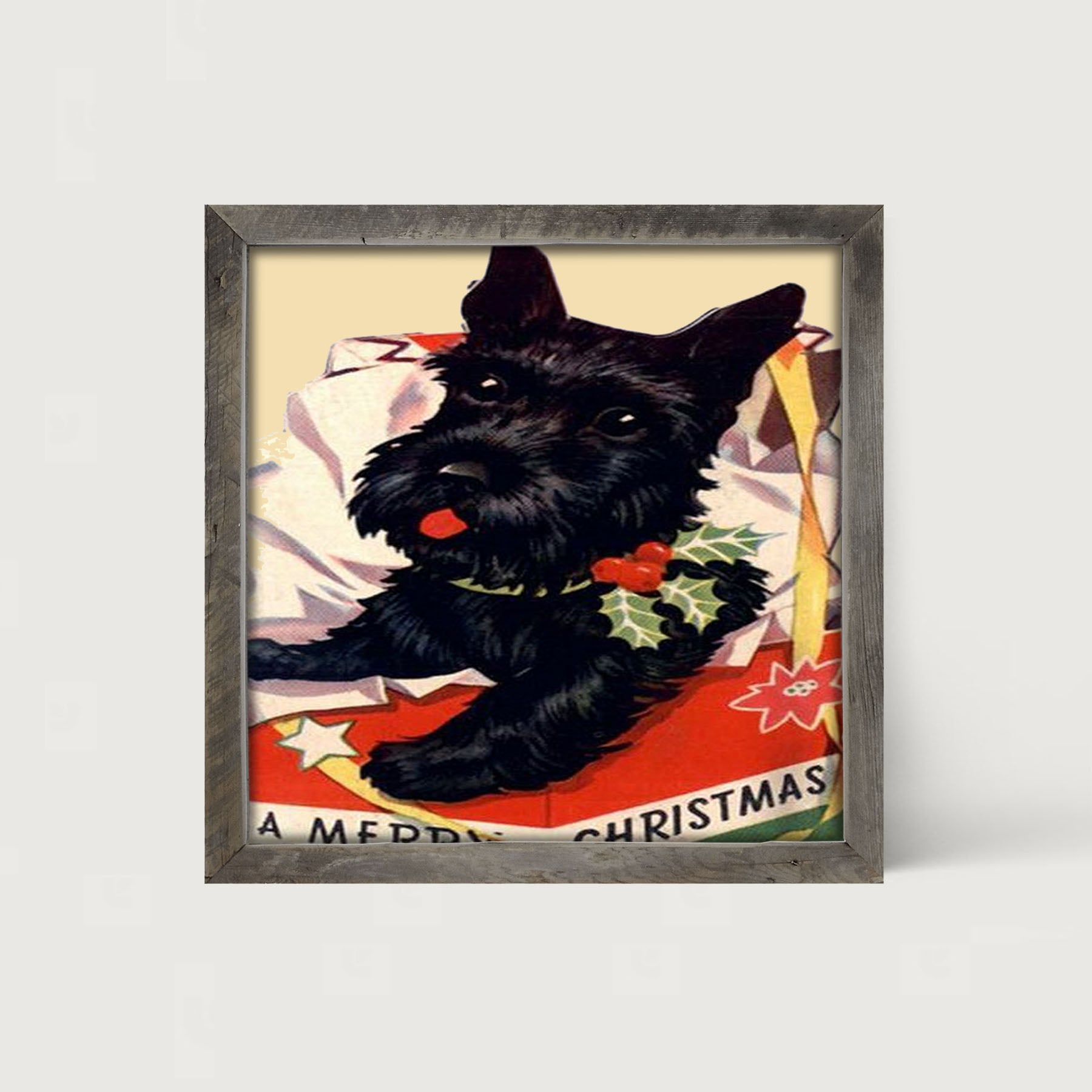 Christmas Scotty - Framed art
