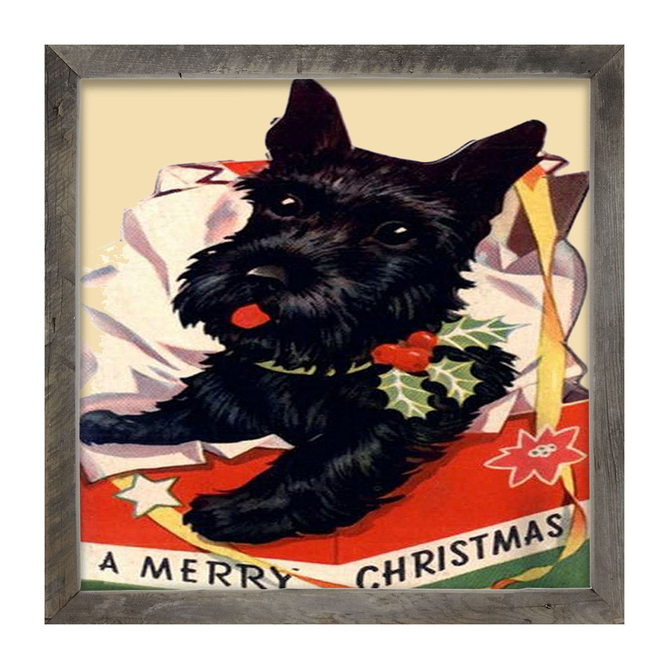 Christmas Scotty - Framed art