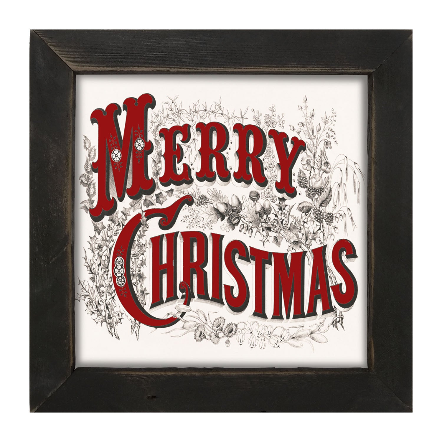Merry Christmas (Red Letters) - Framed art