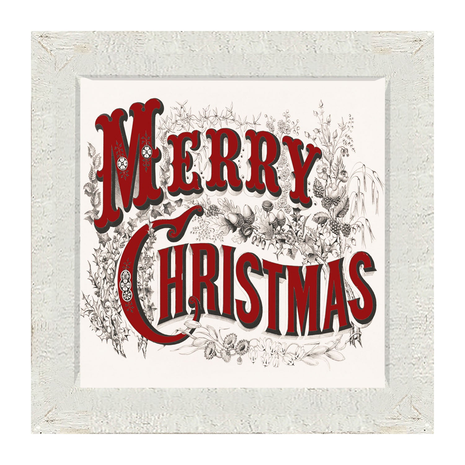Merry Christmas (Red Letters) - Framed art