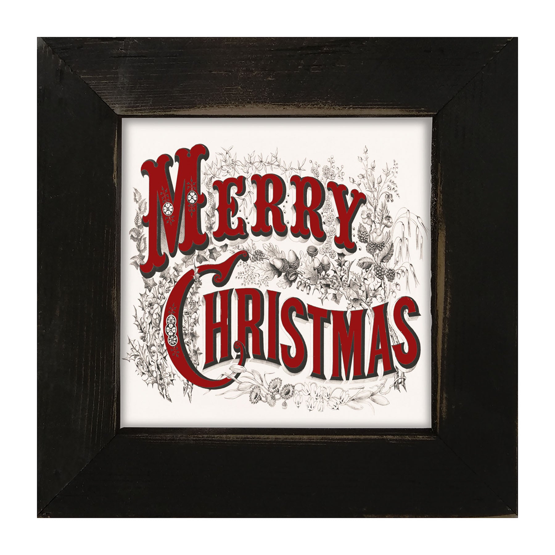 Merry Christmas (Red Letters) - Framed art