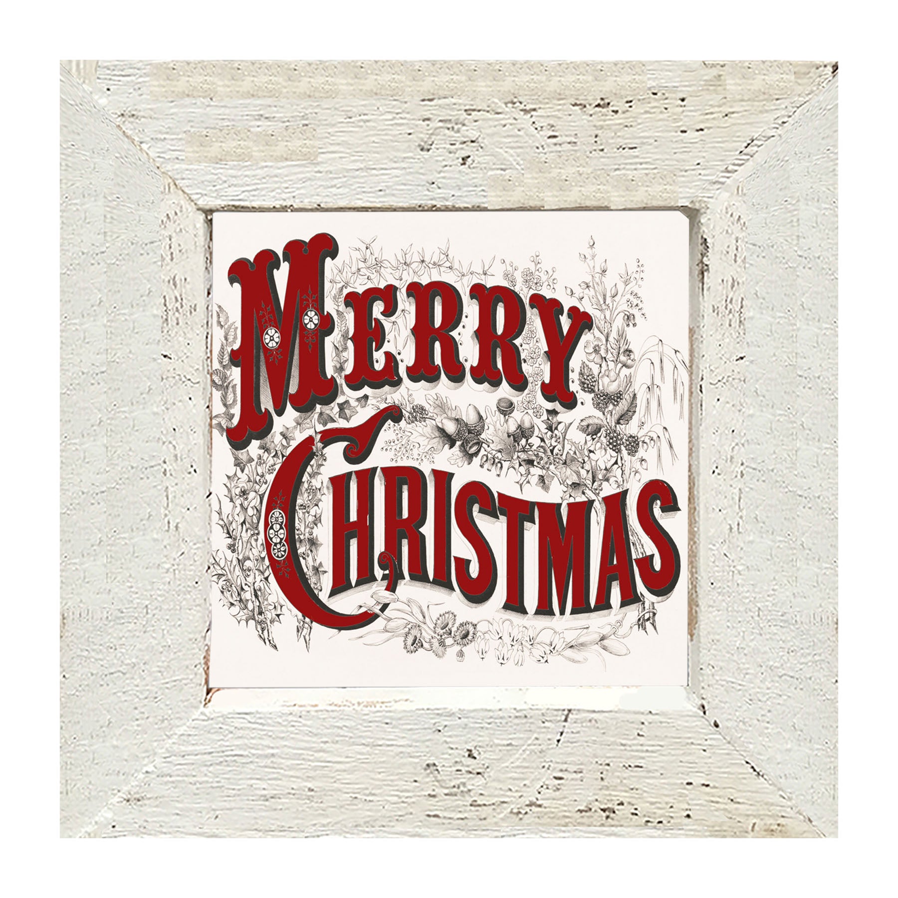 Merry Christmas (Red Letters) - Framed art