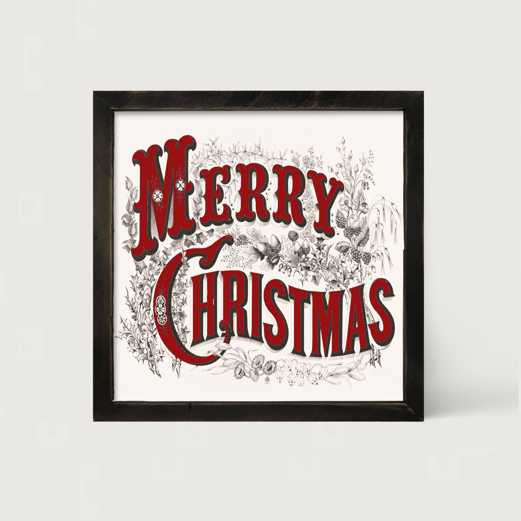 Merry Christmas (Red Letters) - Framed art