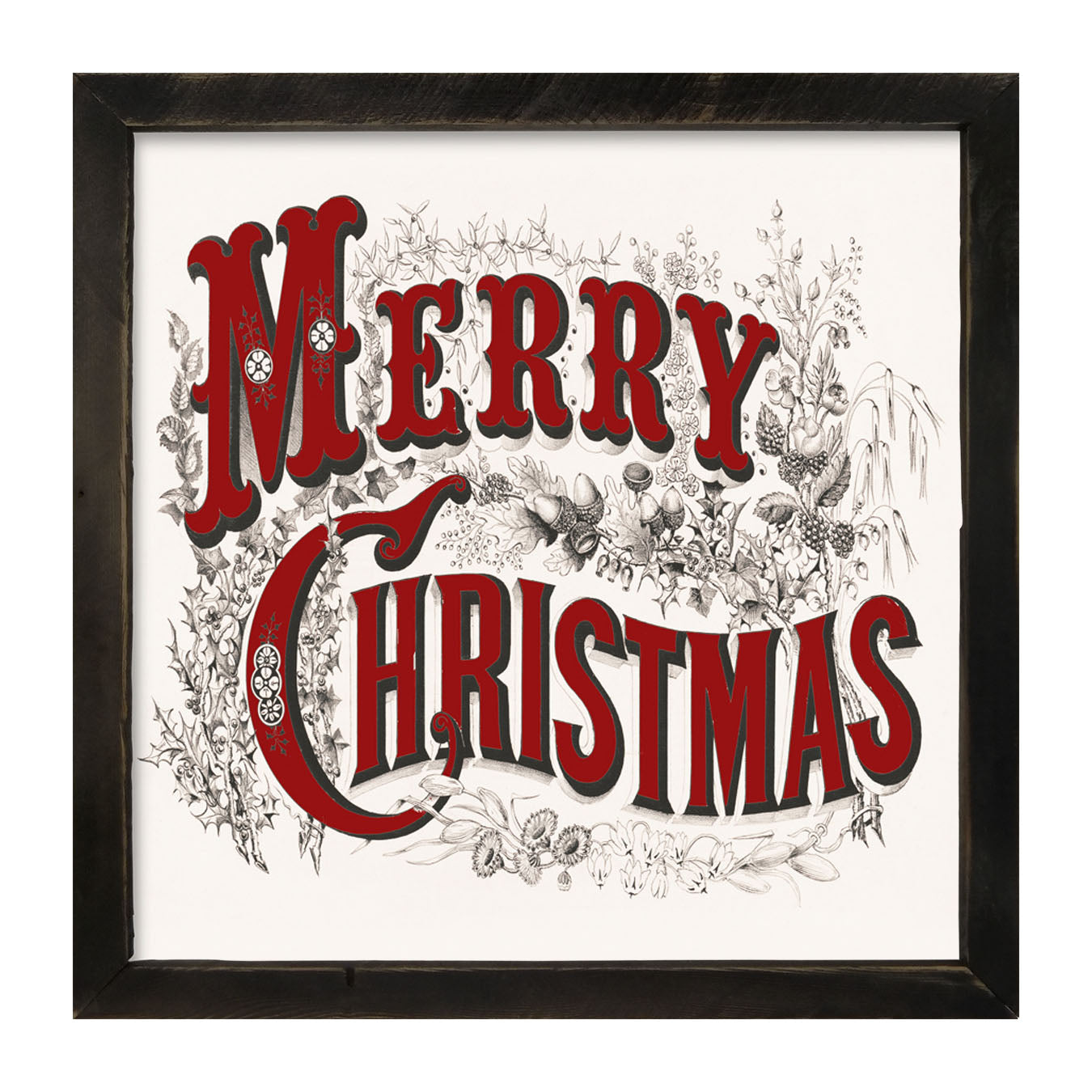 Merry Christmas (Red Letters) - Framed art
