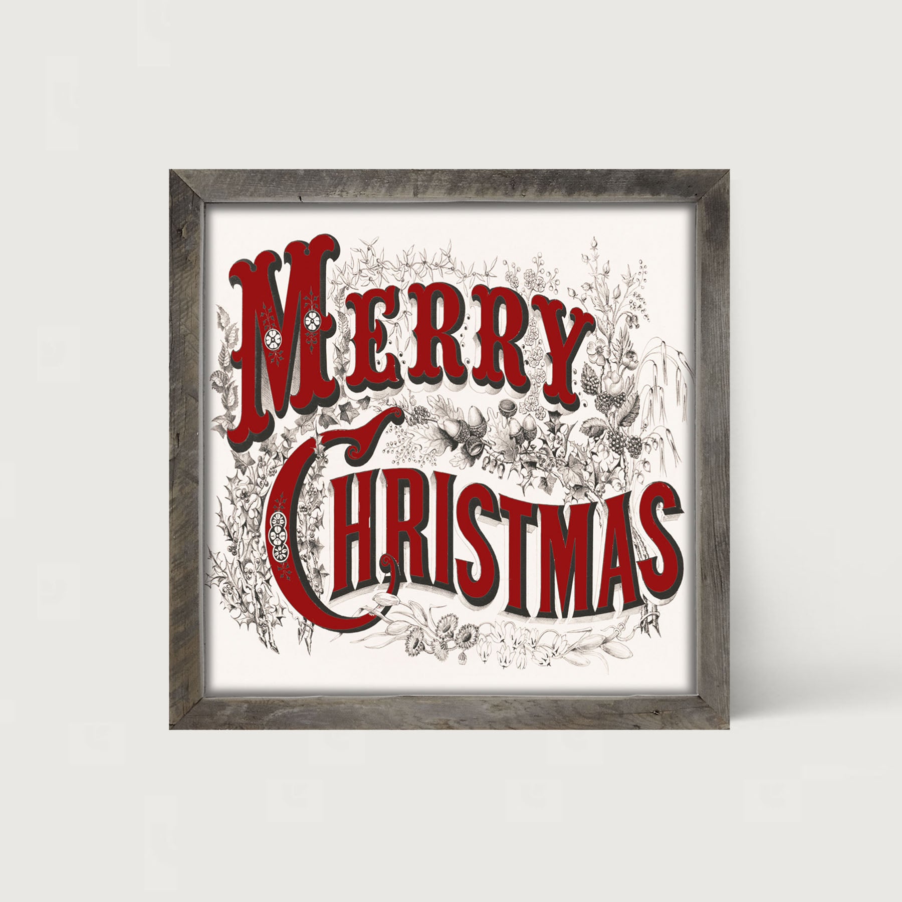 Merry Christmas (Red Letters) - Framed art