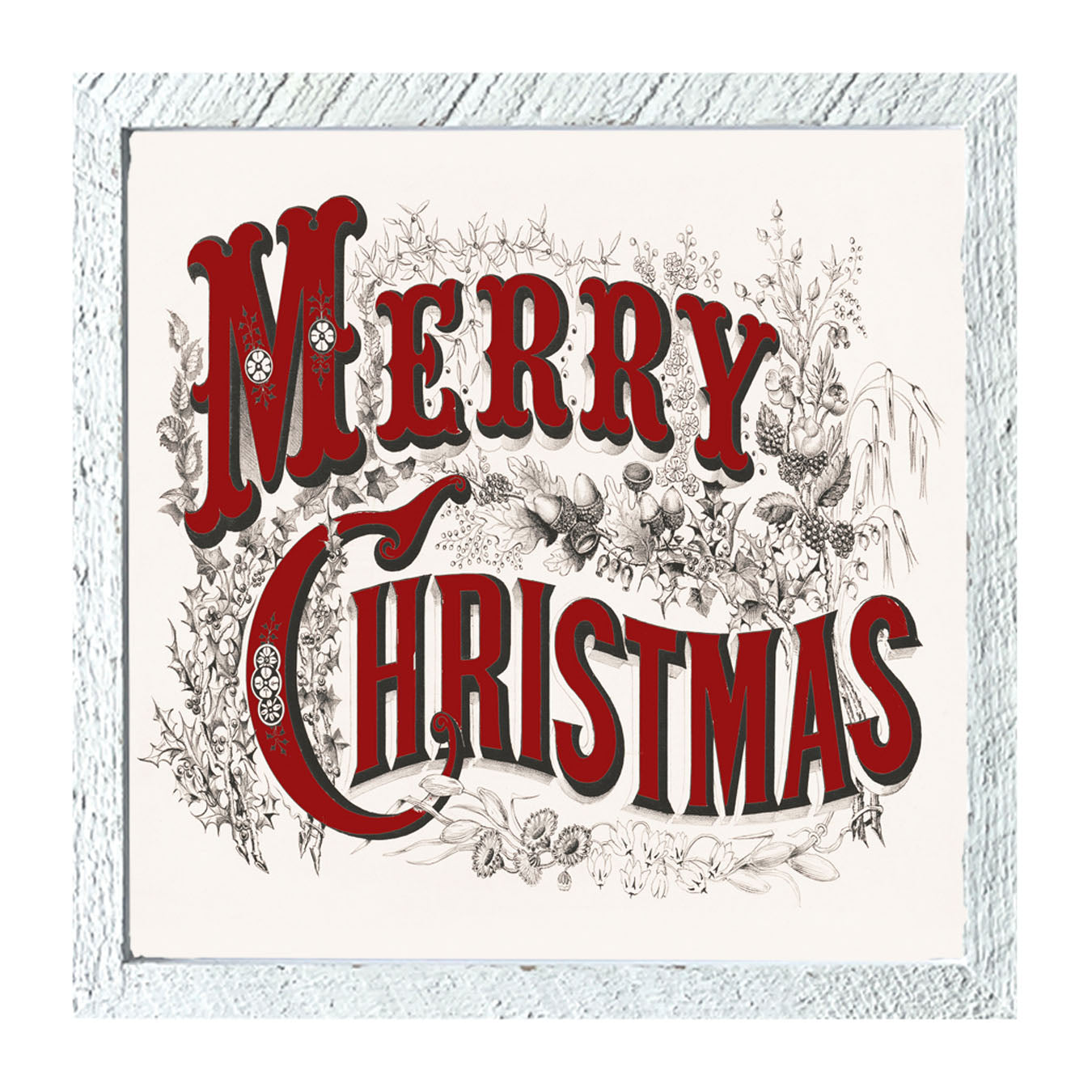 Merry Christmas (Red Letters) - Framed art
