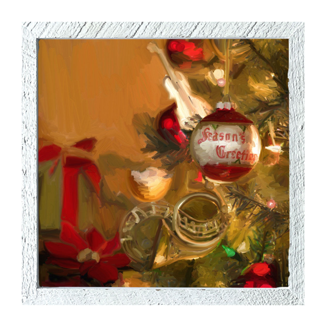 Seasons Greetings Christmas Tree - Framed art