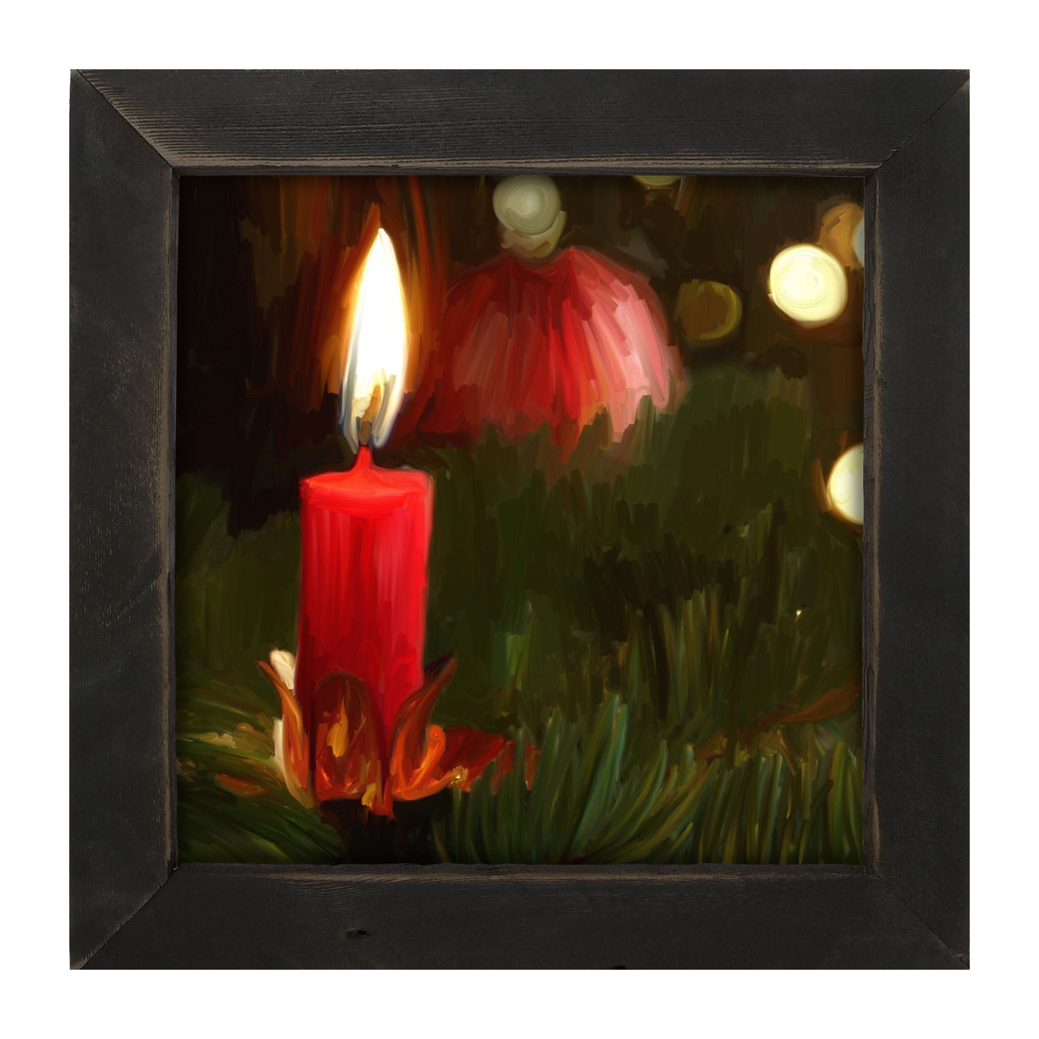 Candle in Christmas Tree - Framed art