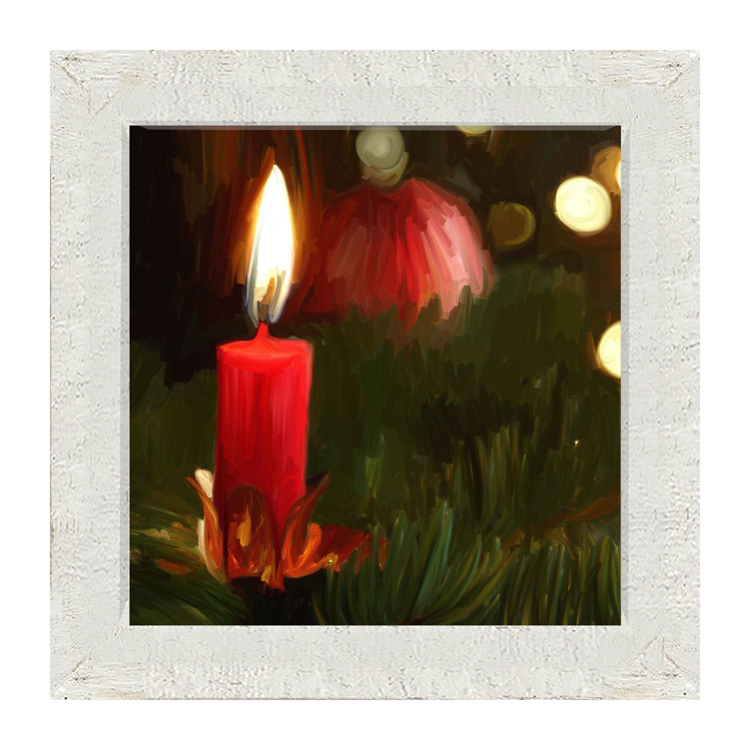 Candle in Christmas Tree - Framed art