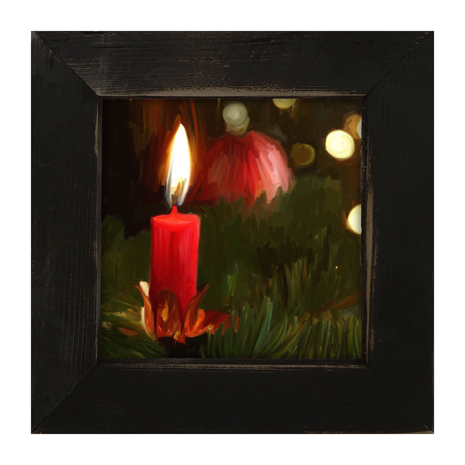 Candle in Christmas Tree - Framed art