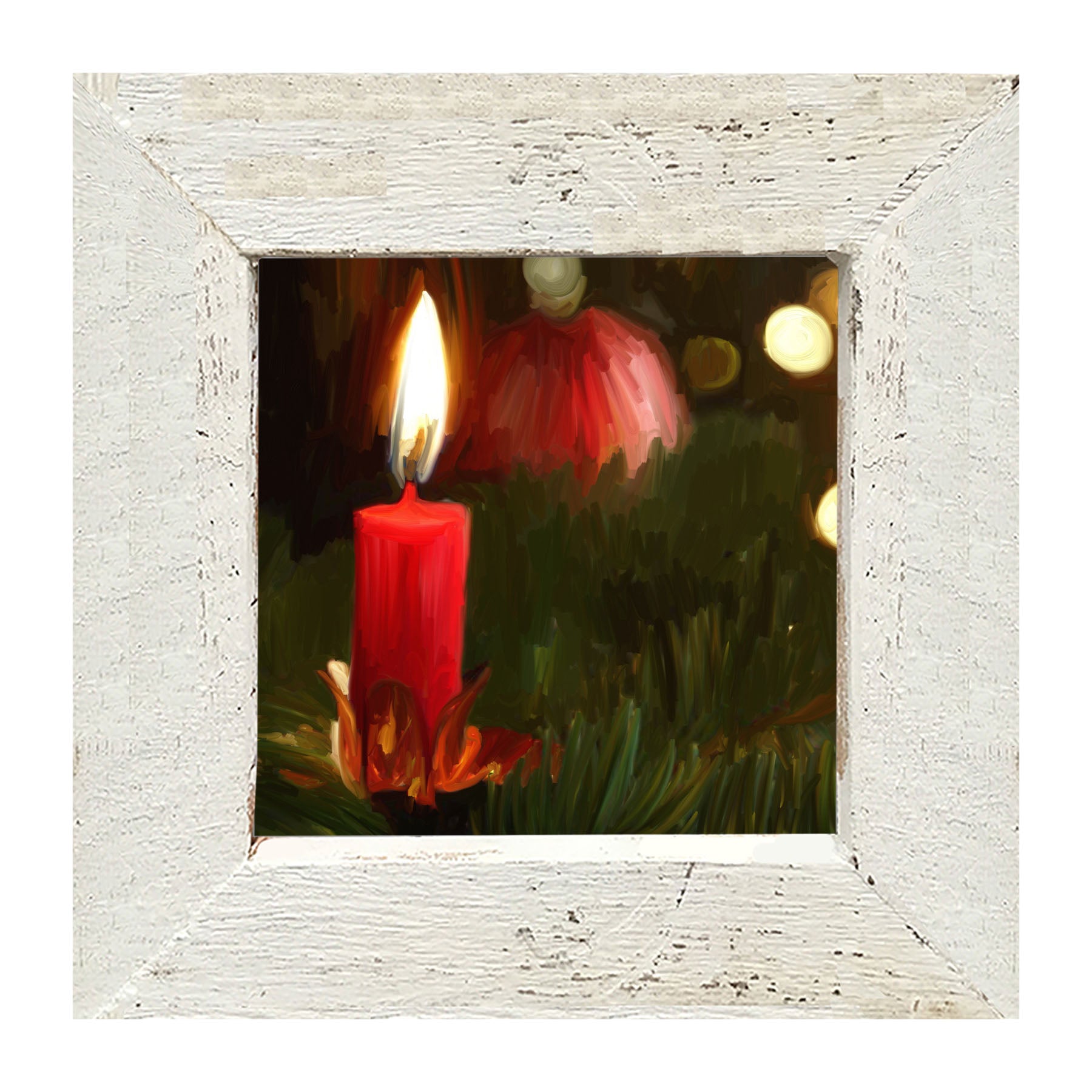 Candle in Christmas Tree - Framed art