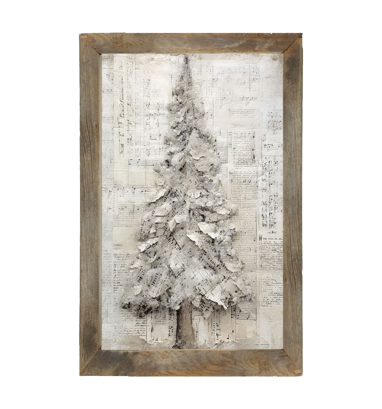 Paper-style Christmas Tree 3 - Framed art