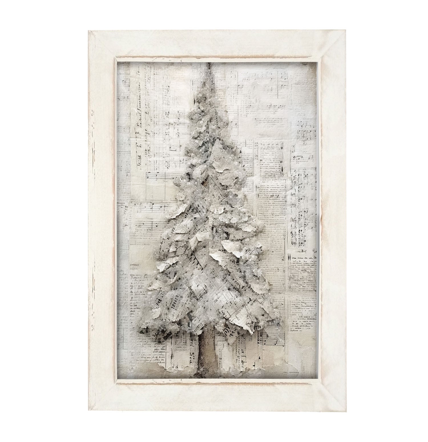 Paper-style Christmas Tree 3 - Framed art