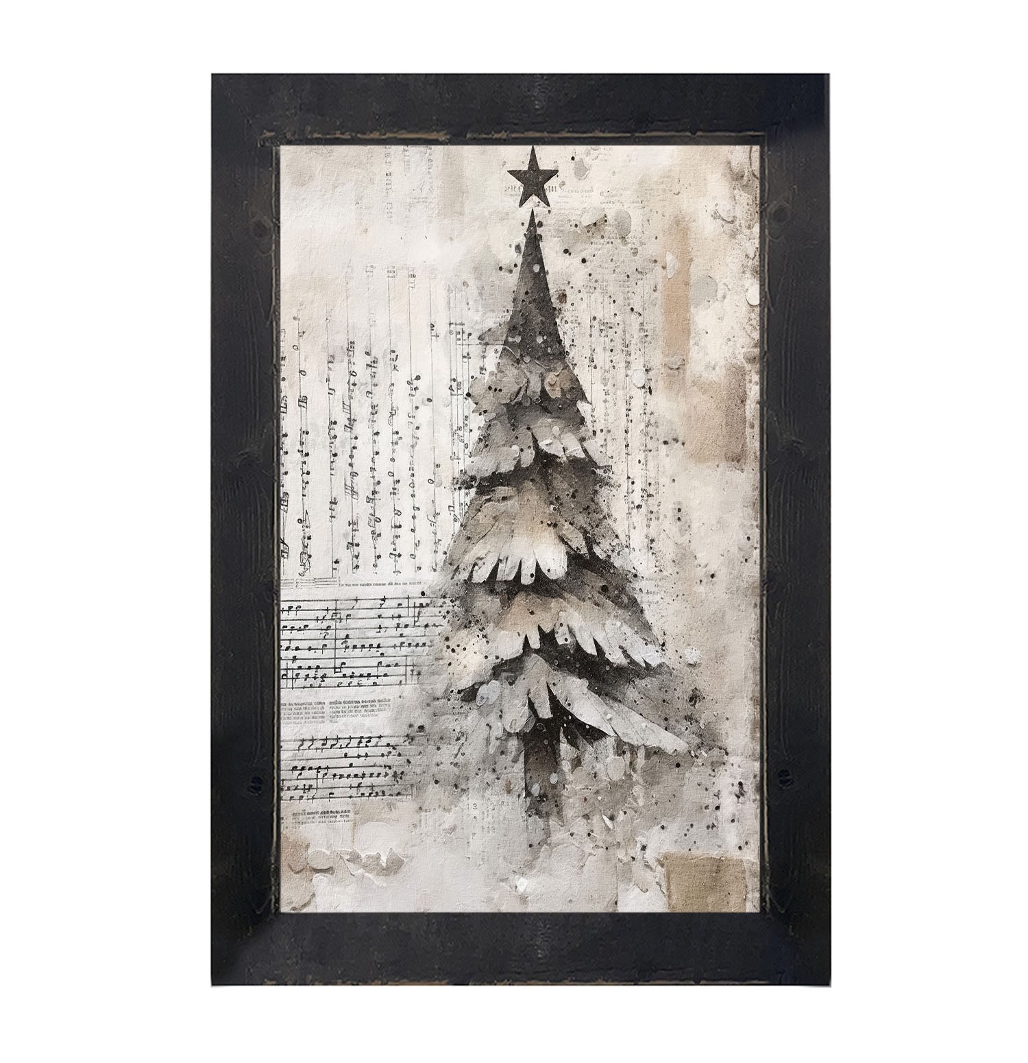 Paper-style Christmas Tree 4 - Framed art