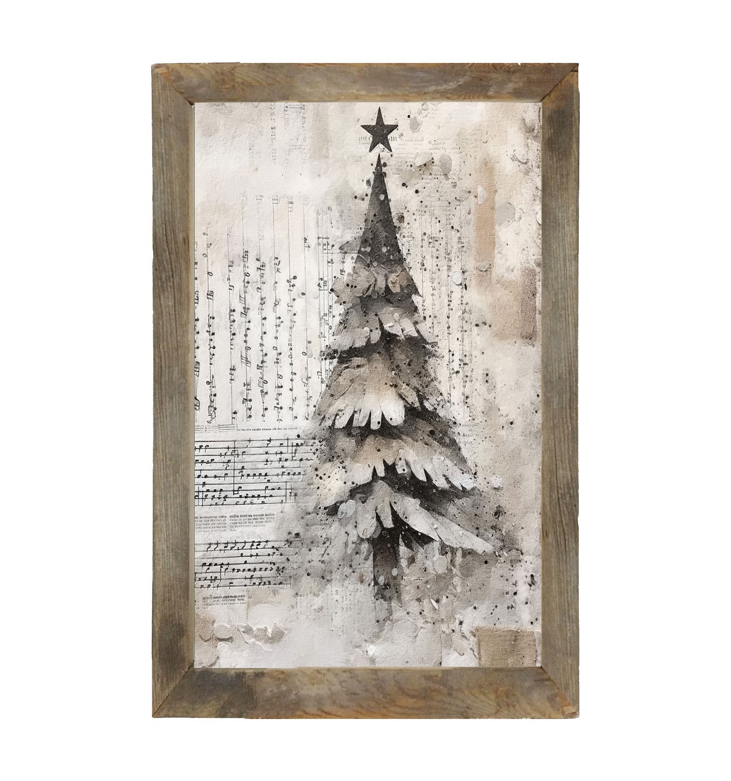 Paper-style Christmas Tree 4 - Framed art
