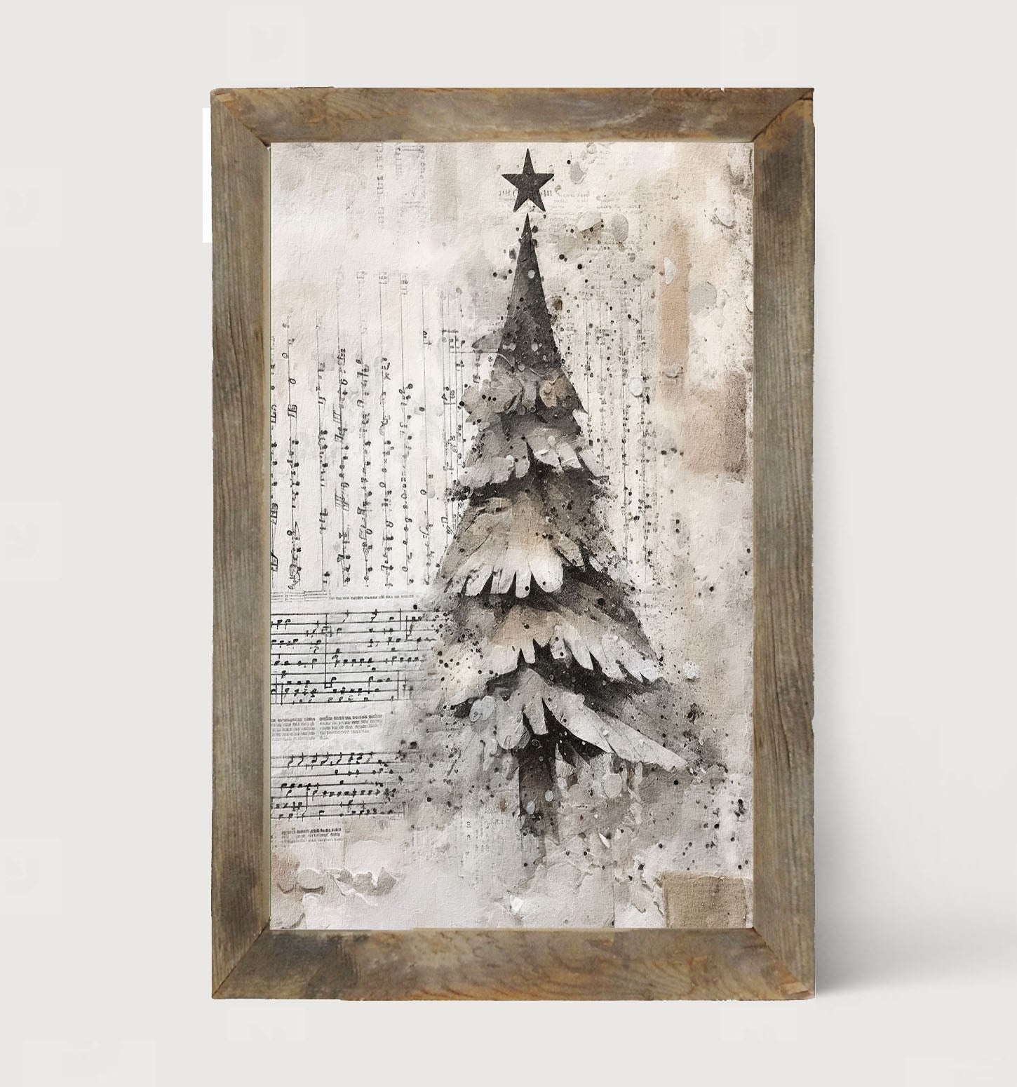 Paper-style Christmas Tree 4 - Framed art