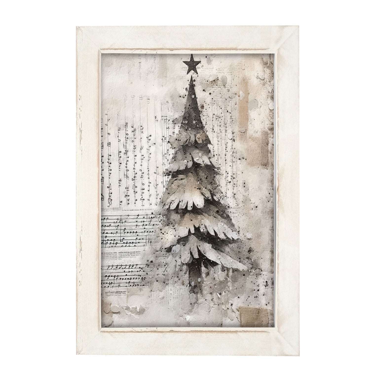 Paper-style Christmas Tree 4 - Framed art