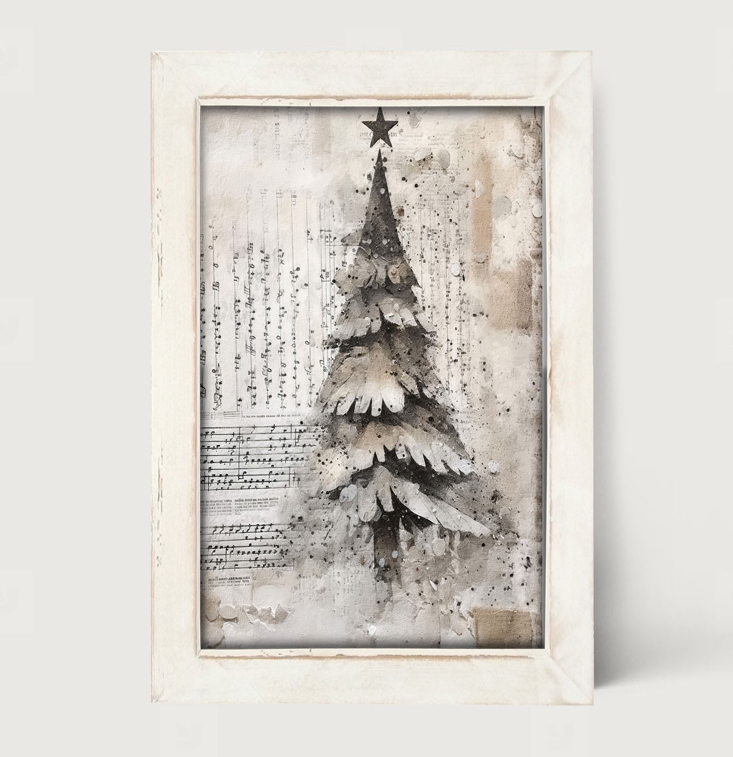 Paper-style Christmas Tree 4 - Framed art