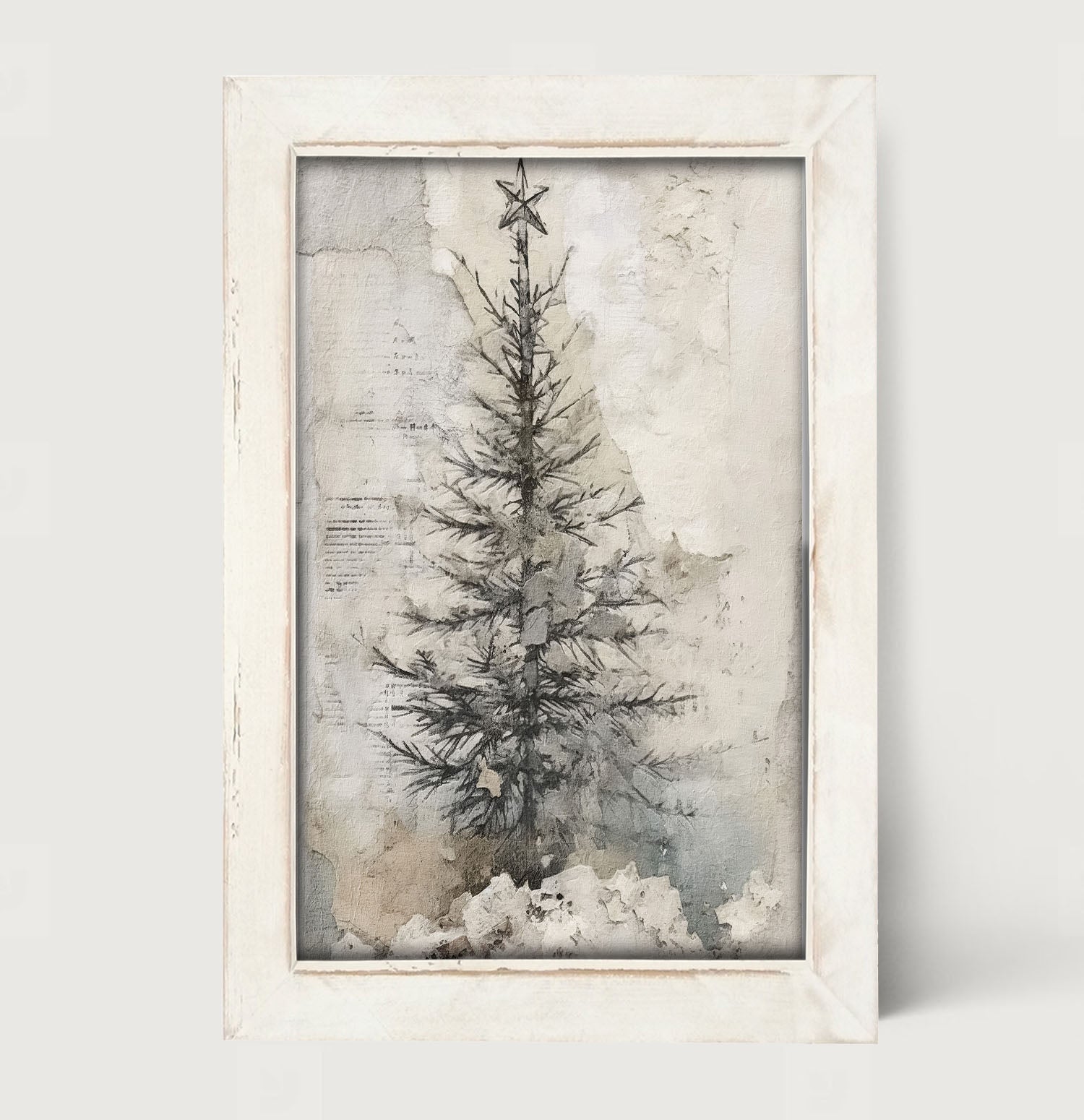 Paper-style Christmas Tree 5 - Framed art