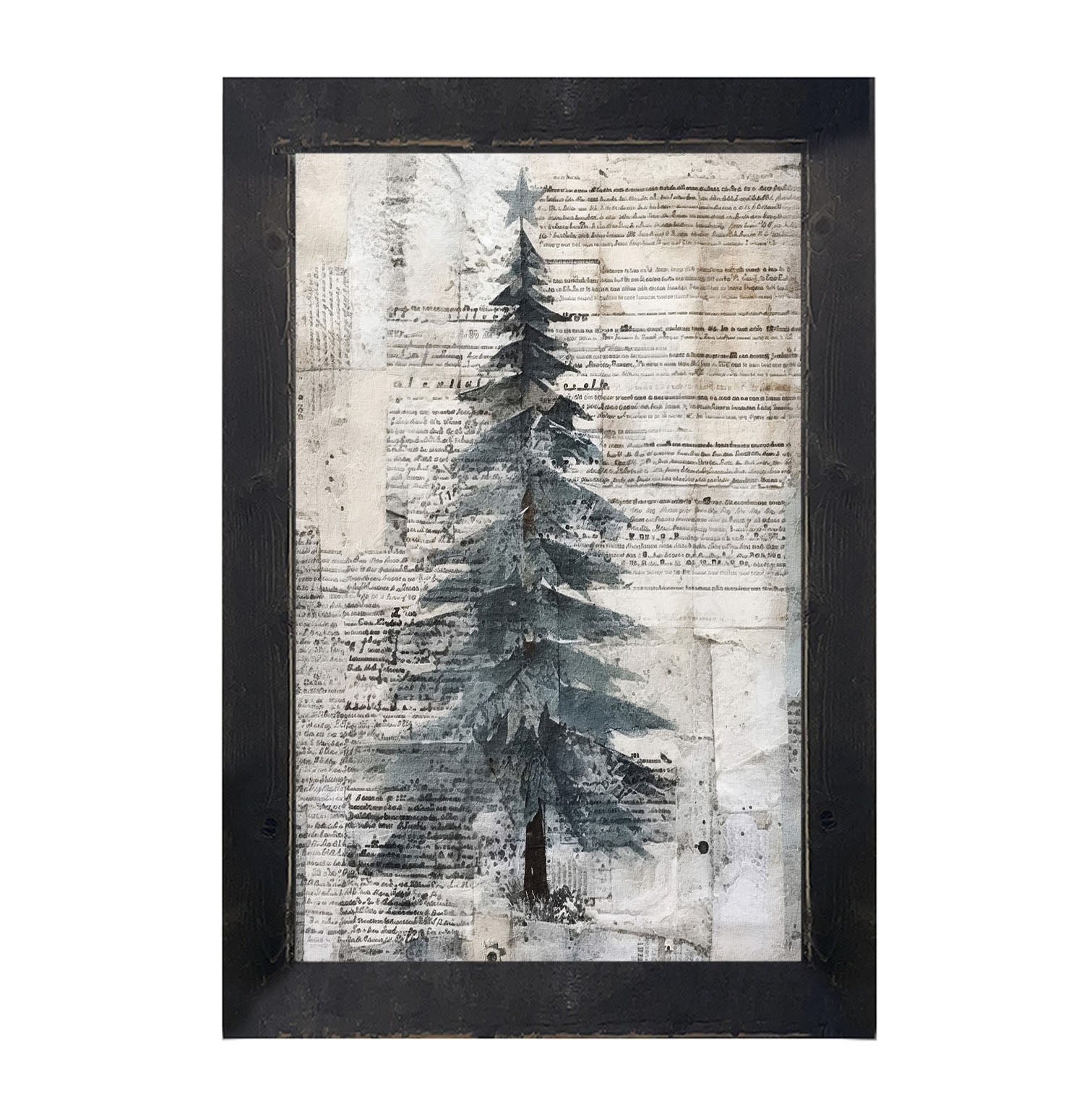 Paper-style Christmas Tree 6 - Framed art