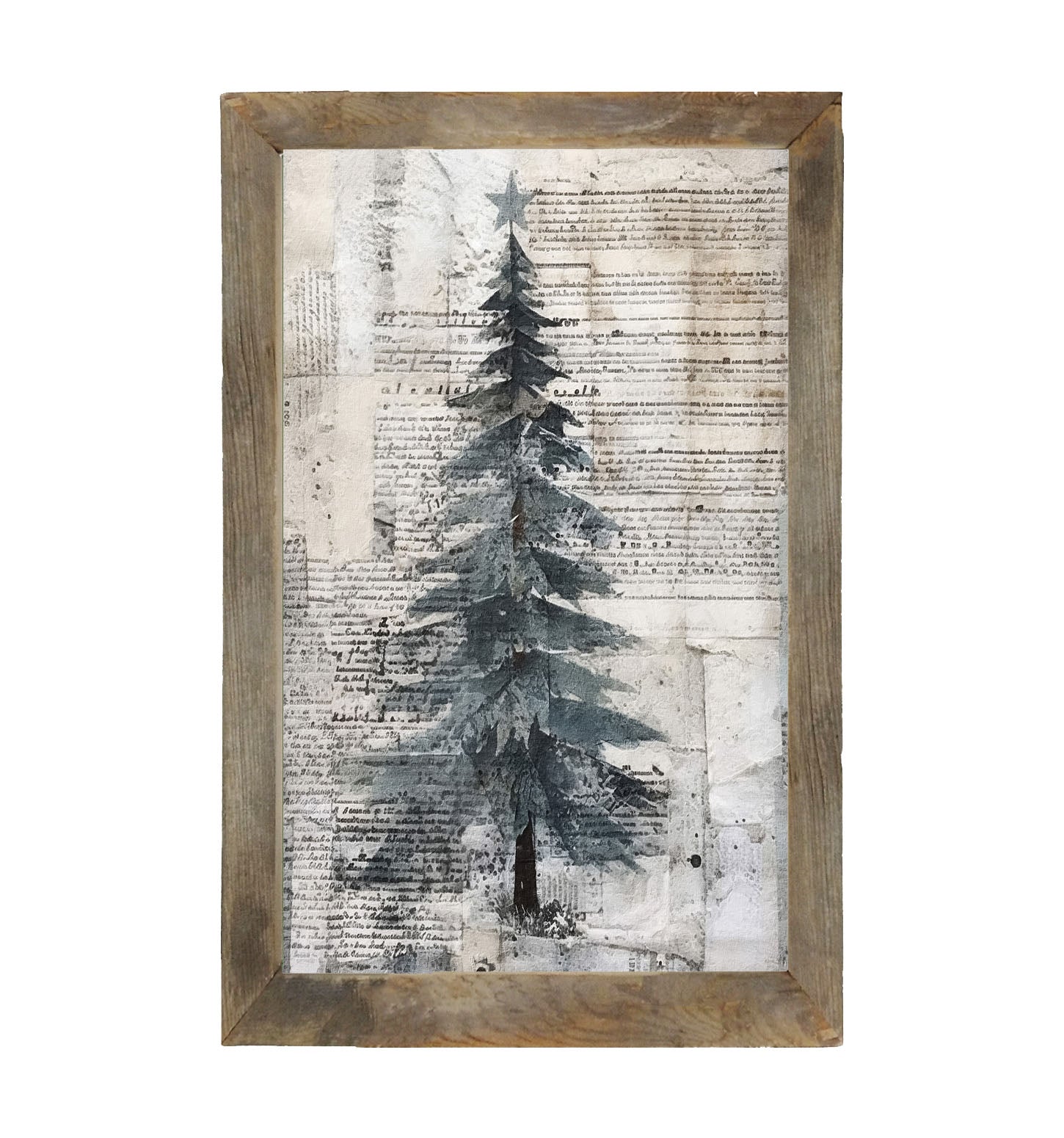 Paper-style Christmas Tree 6 - Framed art