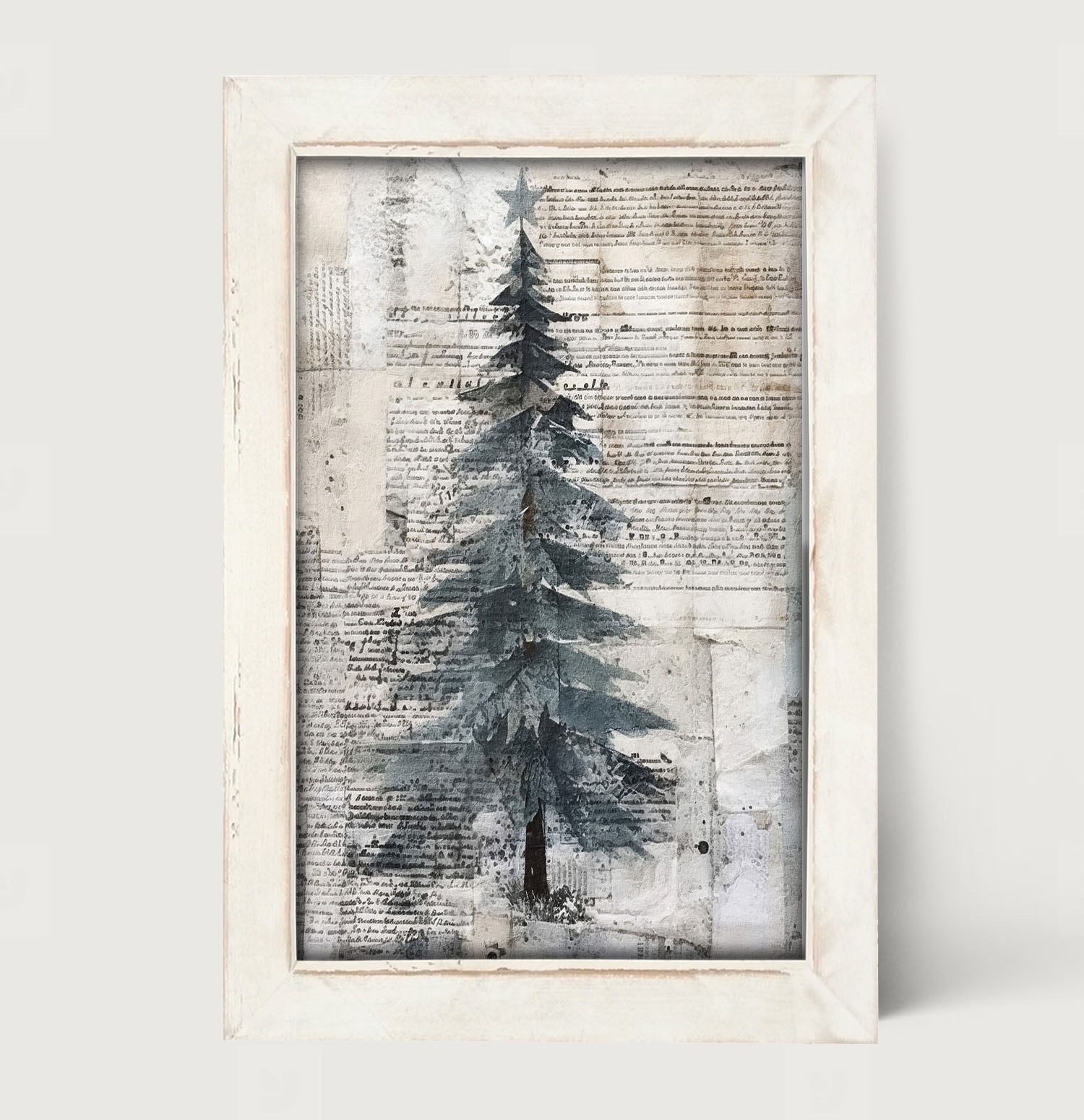 Paper-style Christmas Tree 6 - Framed art