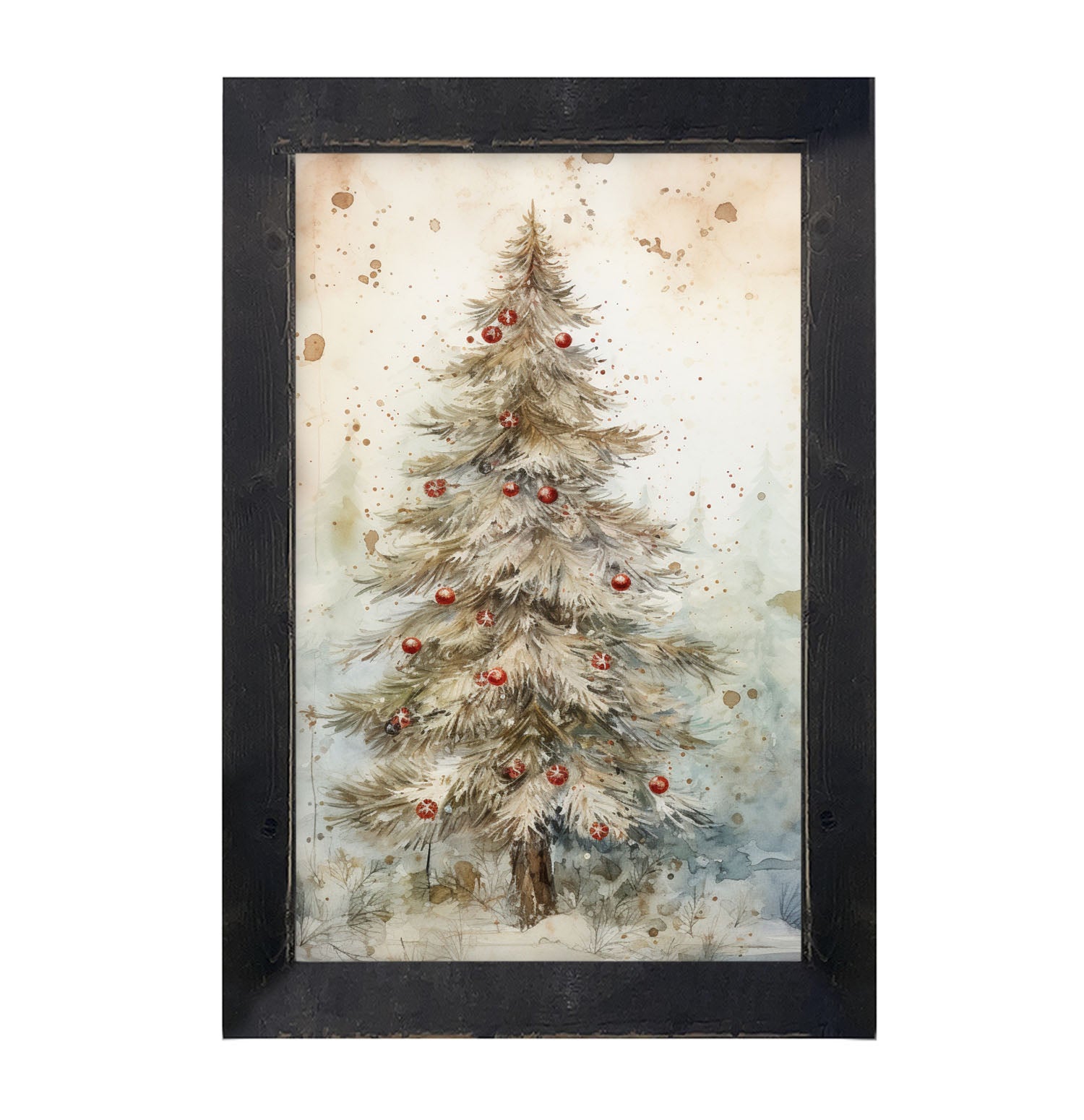 Vintage Christmas tree - Framed art