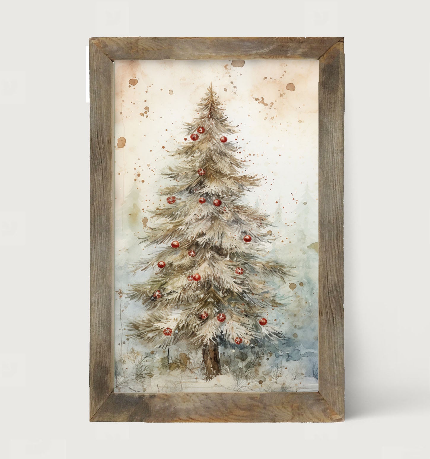 Vintage Christmas tree - Framed art