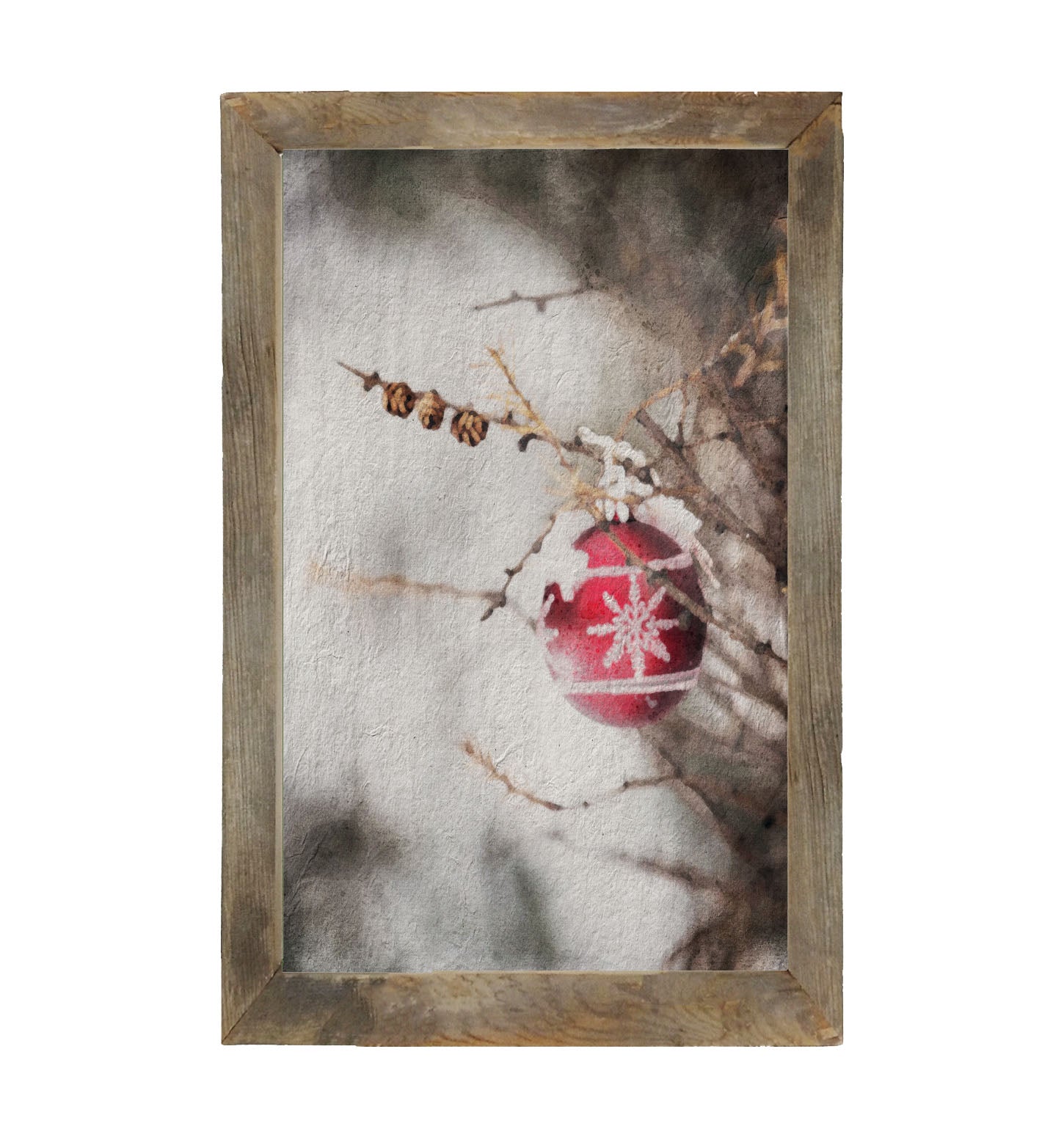 Red ornament - Framed art