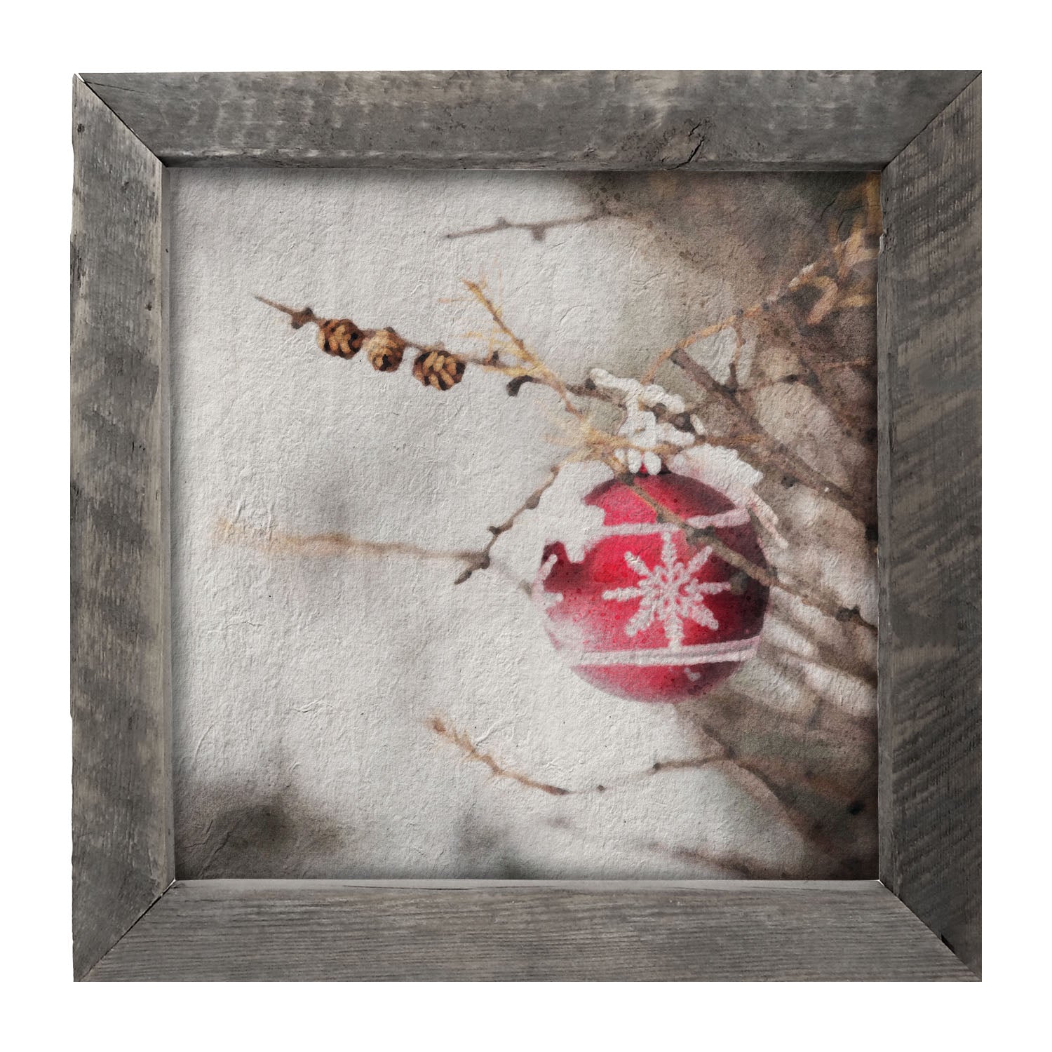 Red ornament - Framed art