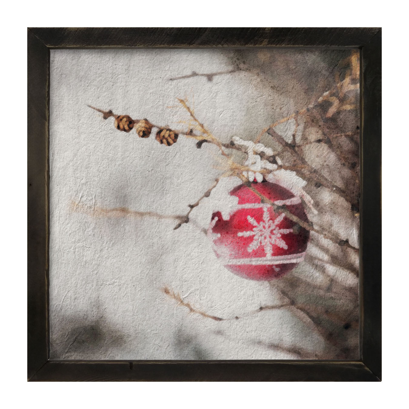 Red ornament - Framed art