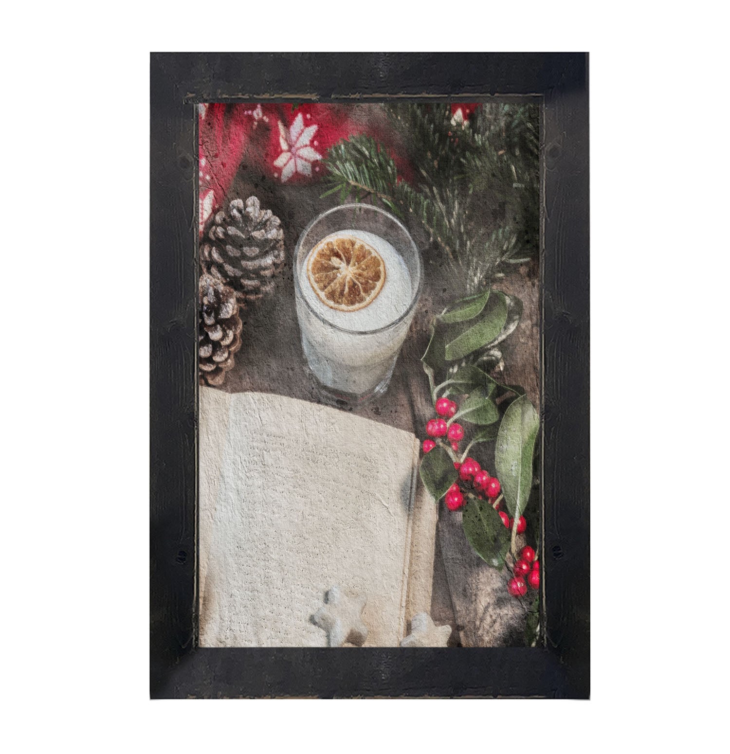 Christmas book with berries