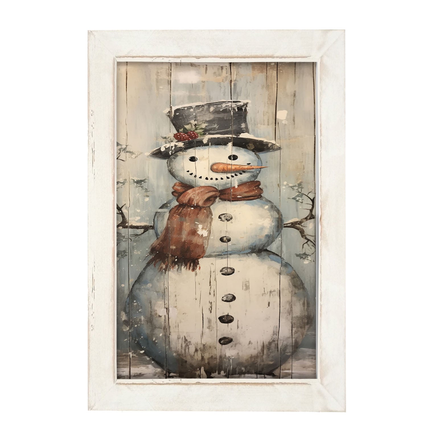Smiling snowman - Framed art