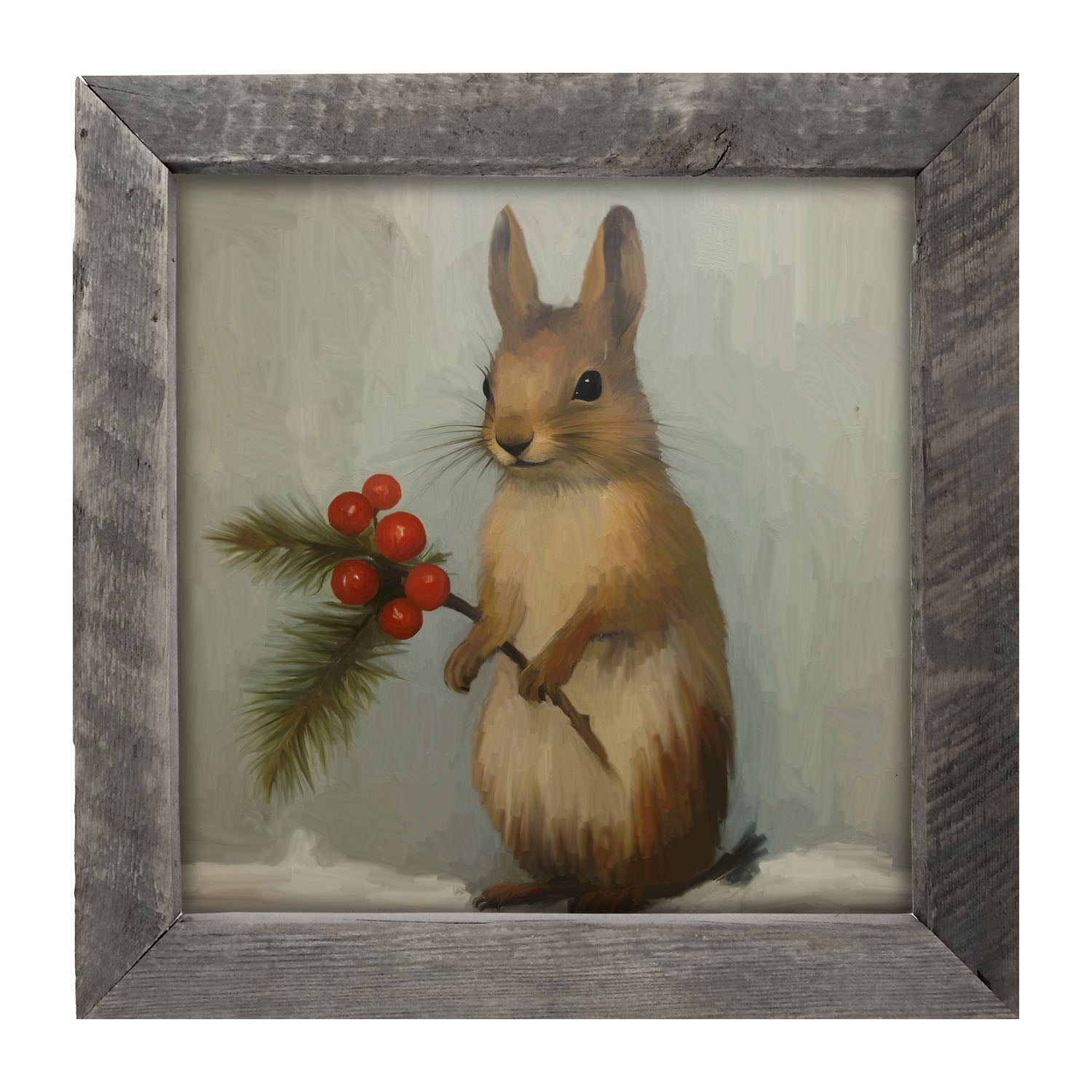 Christmas Squirrel - Framed Art